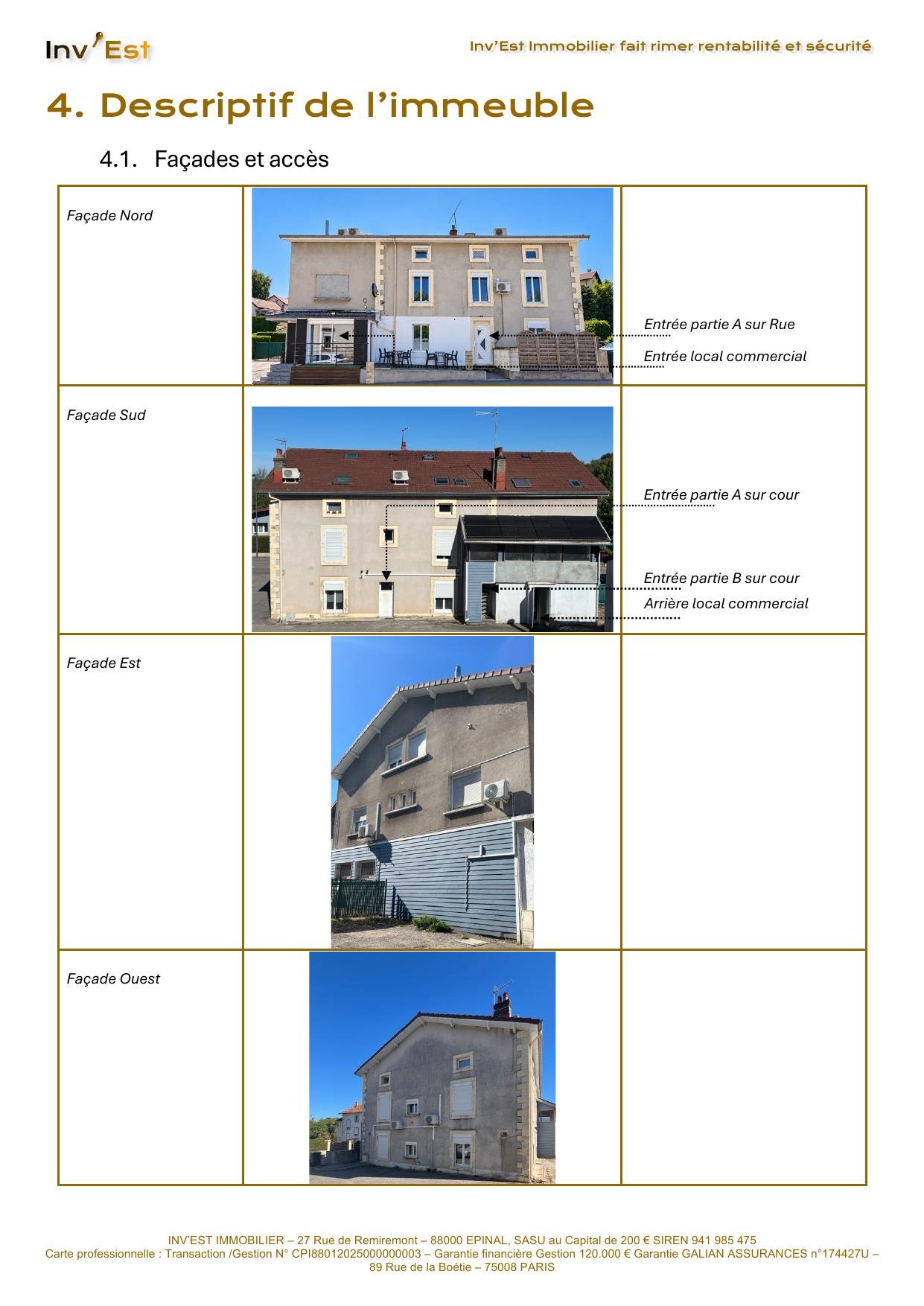 Façades et accès